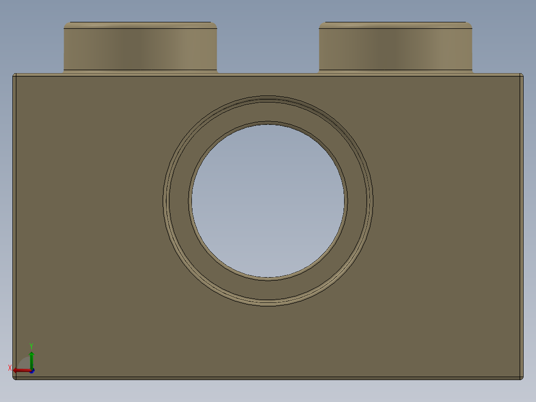 乐高机械组积木（横梁）-4205107 - 3700 Tan - Brick Yellow Technic Brick 1 x 2 with Hole后视图