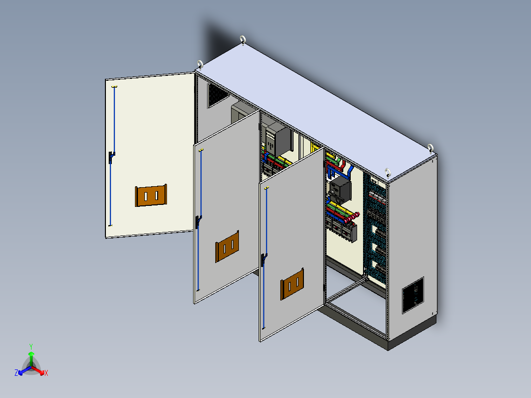 三柜组装双电源plc控制柜（无延时） 55437