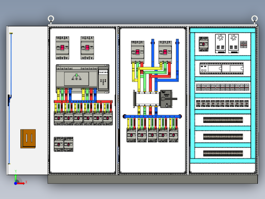 三柜组装双电源plc控制柜（无延时） 55437前视缩略图
