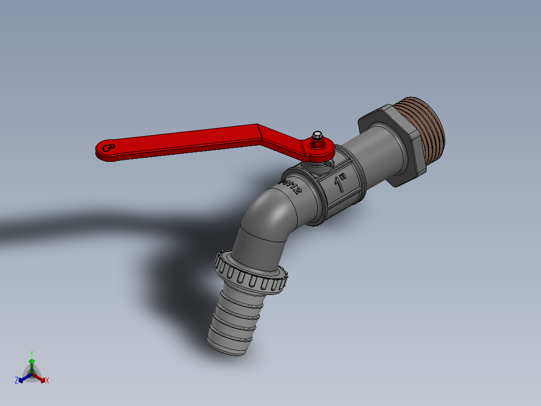 水龙头 花洒(10)正等轴测图