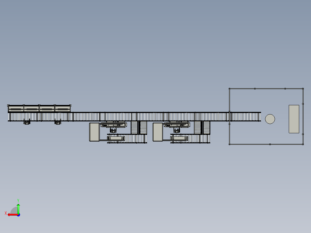 生产控制柜的自动装配生产线右视图