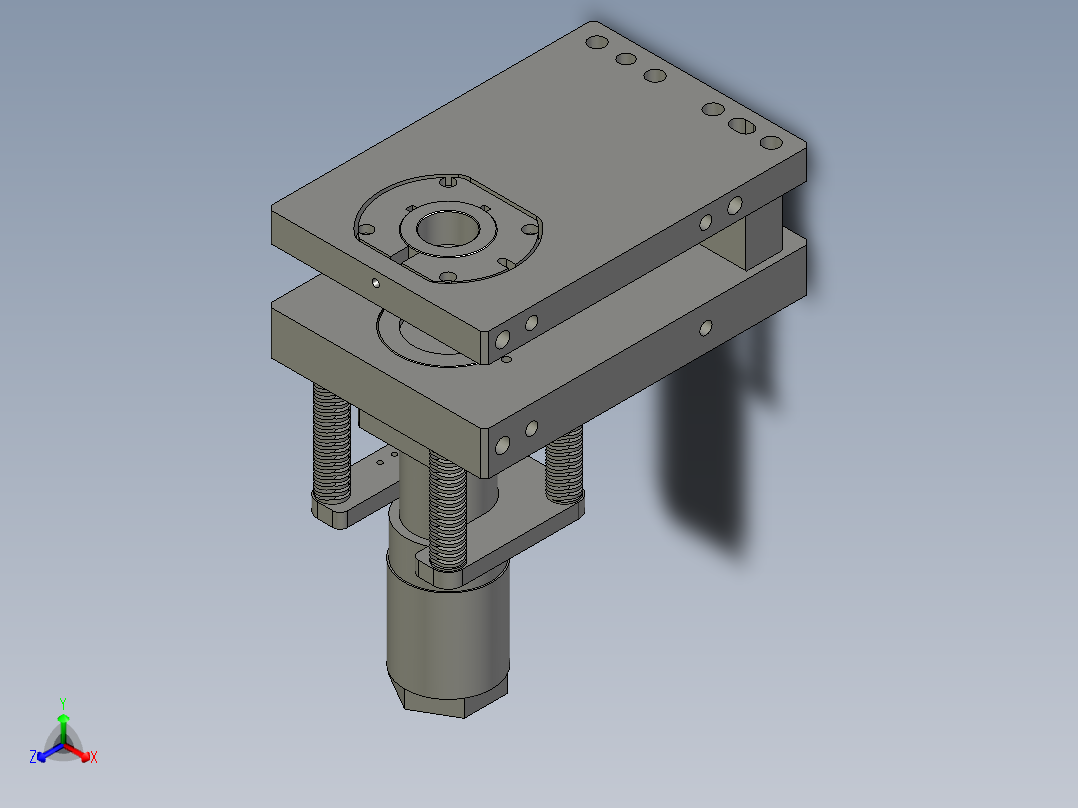 HW冲孔组NA410(辛格林)正等轴测图