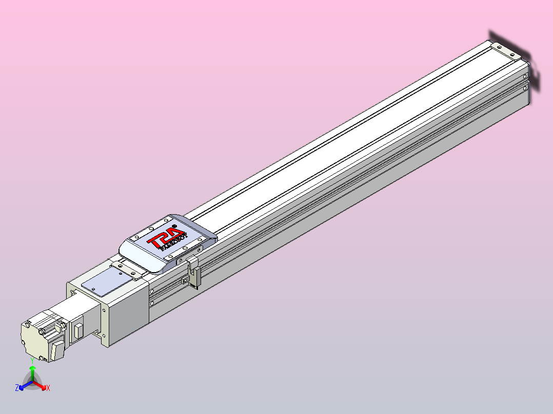 滚珠丝杠直线轴带导轨全封闭TPA-HCR-65S-1610C-L450-M-C-P10-N3正等轴测图