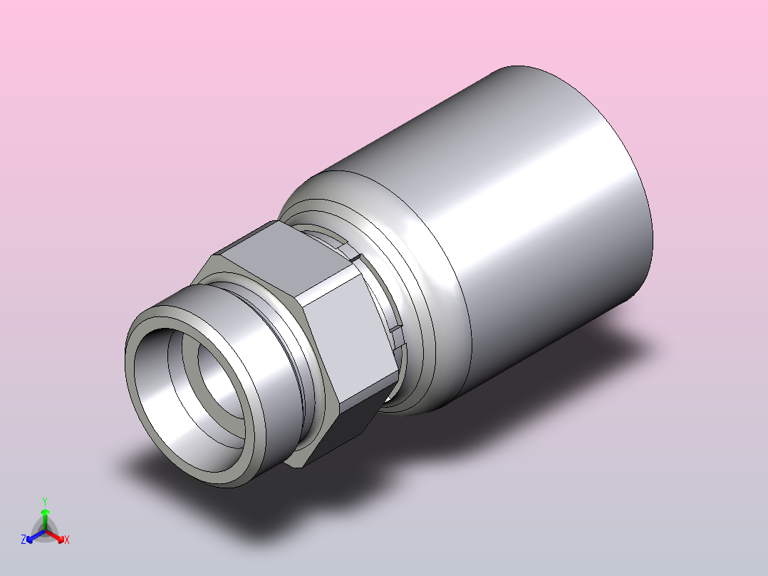 标准液压接头1d043-18-10正等轴测图