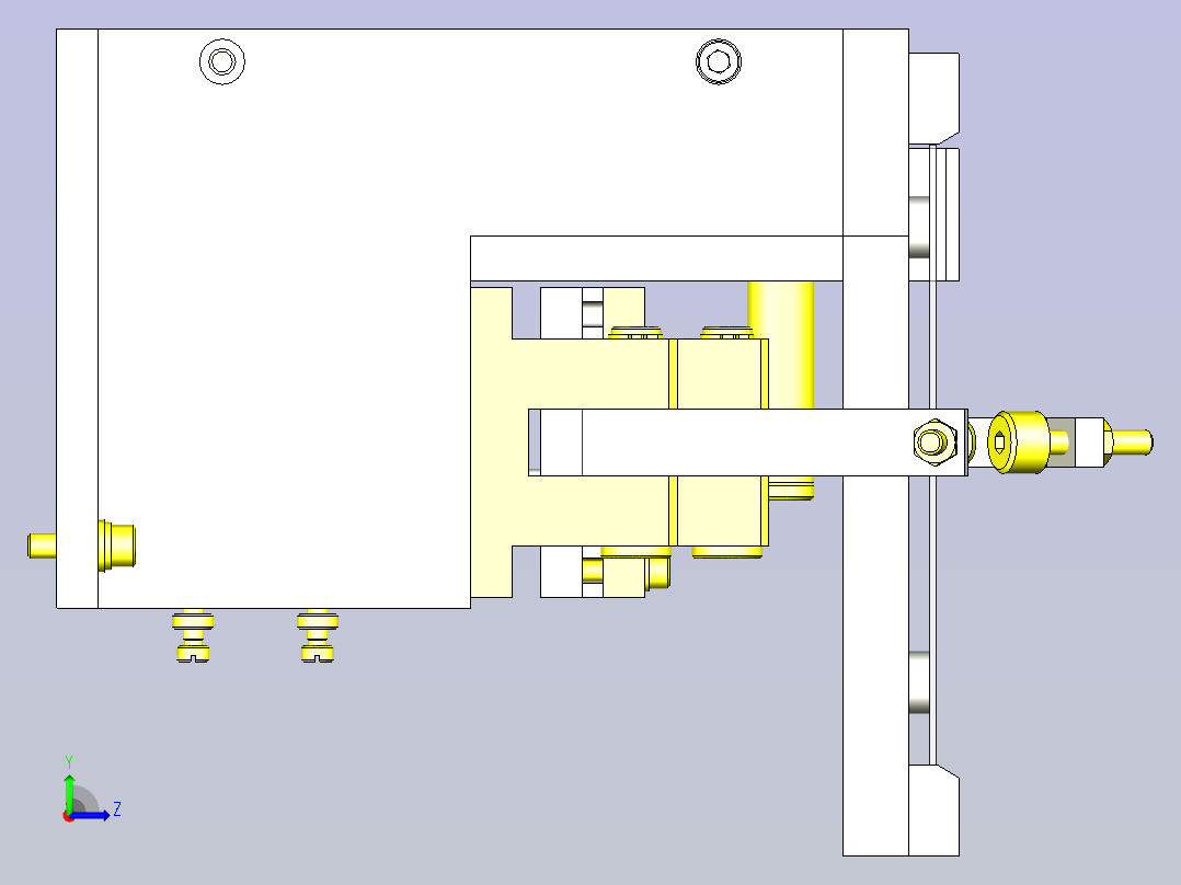 一款电路板定位机构3D模型左视图