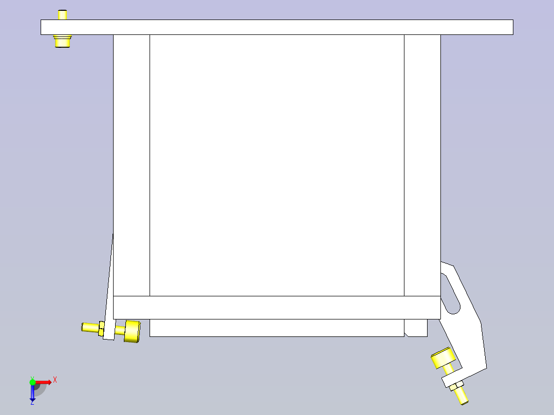 一款电路板定位机构3D模型俯视图