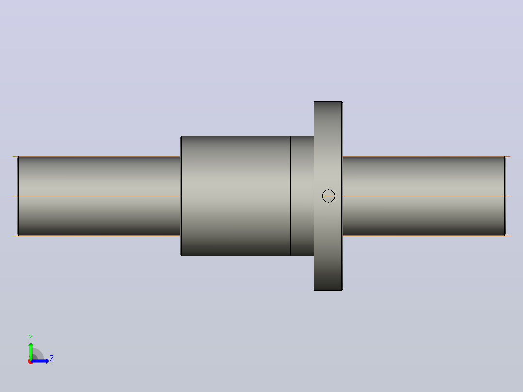 FF5010-5滚珠丝杆3D模型左视图