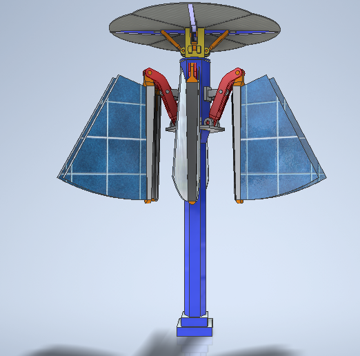 路边太阳能伞3D数模图纸+INVENTOR设计