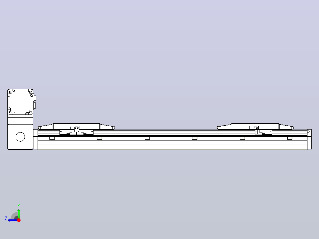 皮带直线轴双滑块型TPA-GCBS-150-P80-L150-LU-M75-N3右视图