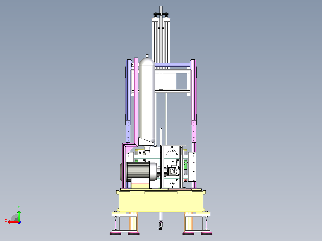 电机组装设备3D图纸三维模型后视图