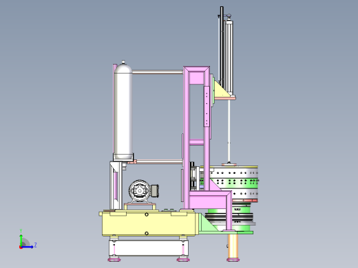 电机组装设备3D图纸三维模型左视缩略图
