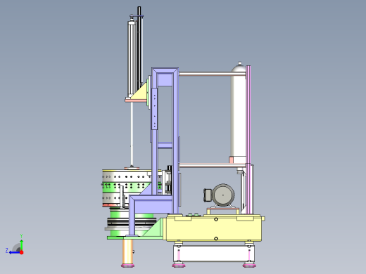 电机组装设备3D图纸三维模型右视缩略图