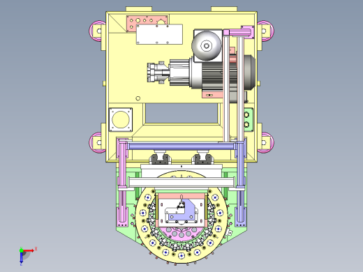 电机组装设备3D图纸三维模型俯视缩略图