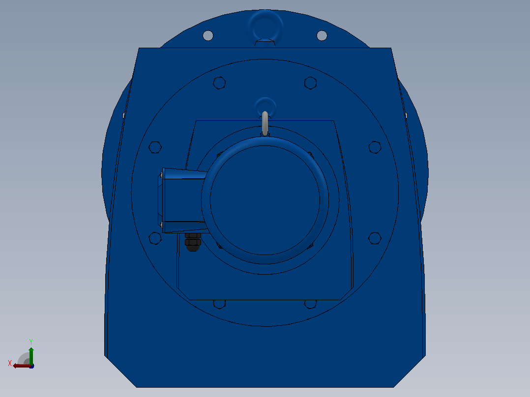 RF147R87法兰轴伸式组合型斜齿轮减速机RF147R87-Y2.2-4P-100-M1-0°-Φ450后视图