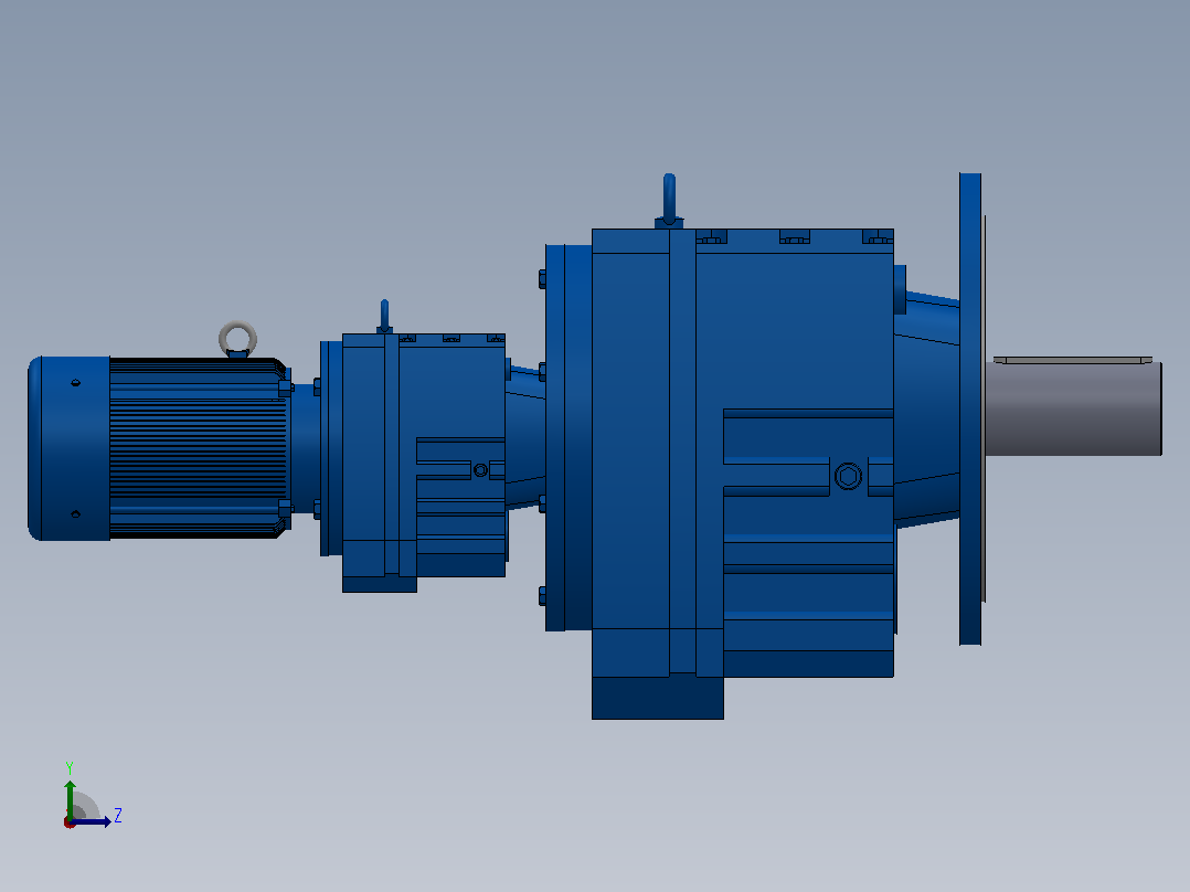 RF147R87法兰轴伸式组合型斜齿轮减速机RF147R87-Y2.2-4P-100-M1-0°-Φ450左视图