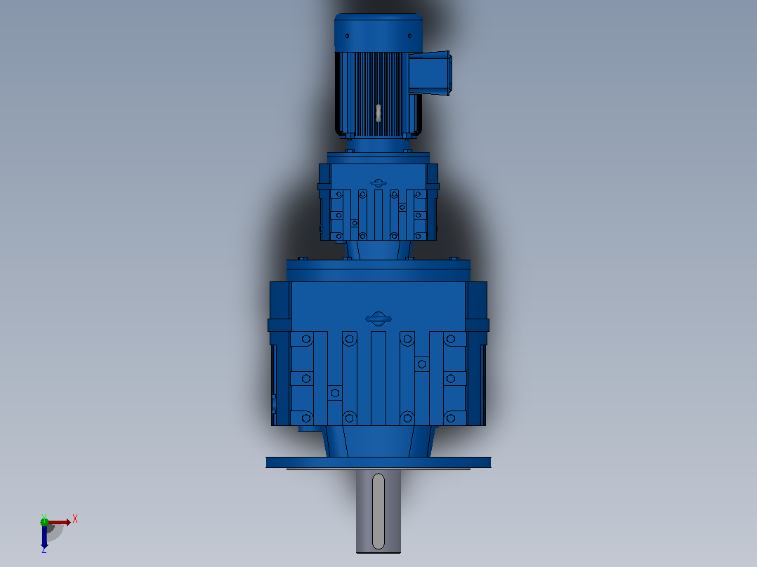 RF147R87法兰轴伸式组合型斜齿轮减速机RF147R87-Y2.2-4P-100-M1-0°-Φ450俯视图