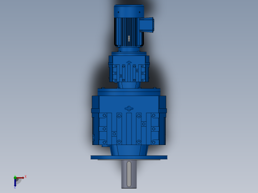 RF147R87法兰轴伸式组合型斜齿轮减速机RF147R87-Y2.2-4P-100-M1-0°-Φ450俯视缩略图