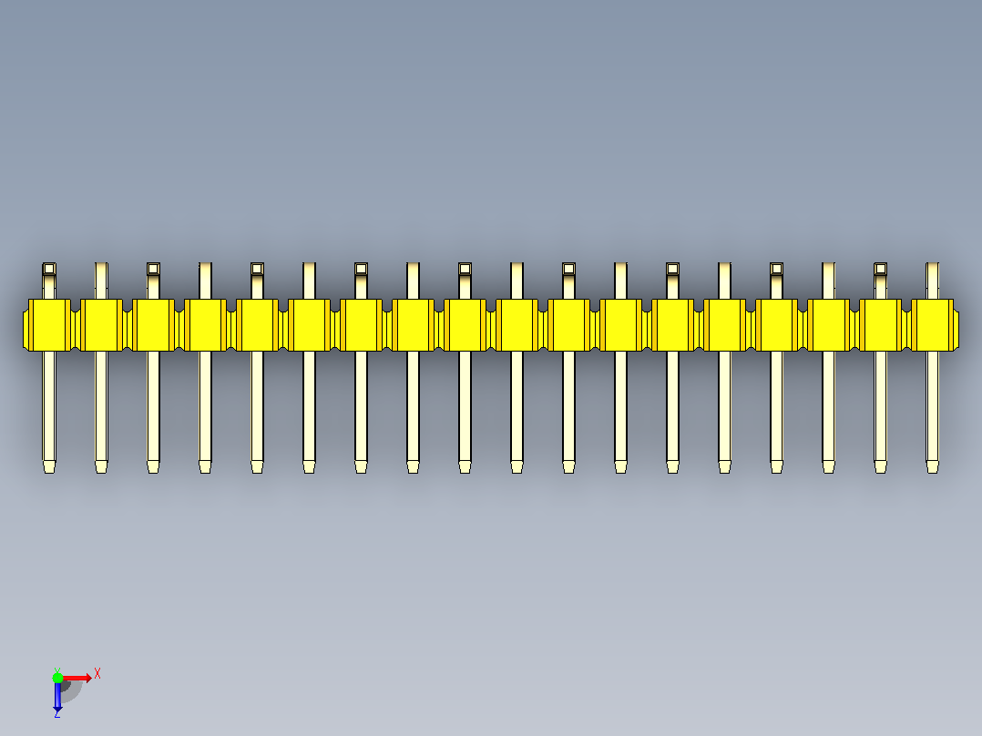 DS1022彩色排针 黄色 18引脚 100密尔 SMT 类型 R1 版本1.0.zip.zip俯视图