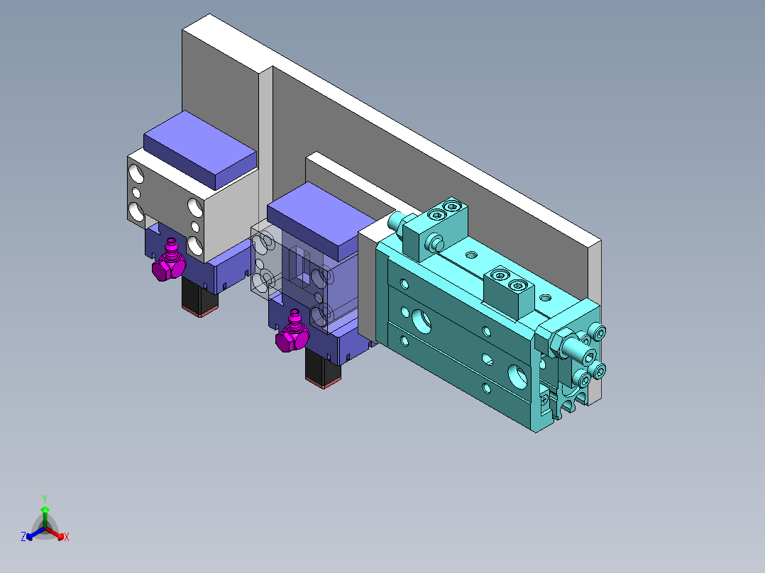 单一变距模组sw16可编辑正等轴测图