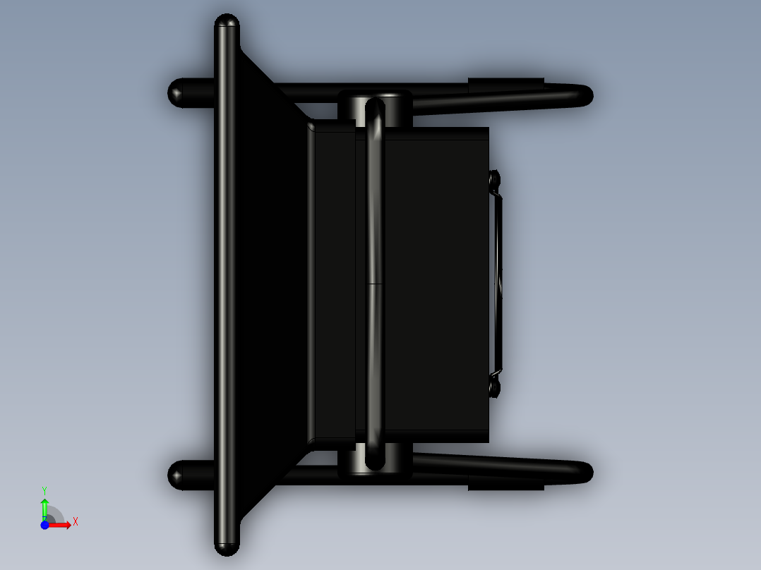 排烟扇模型3D图纸 STP格式前视图