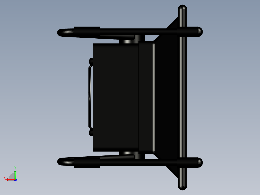 排烟扇模型3D图纸 STP格式后视图