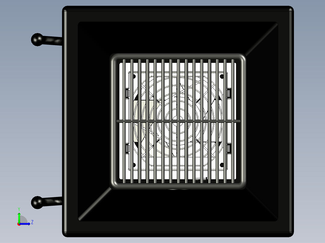 排烟扇模型3D图纸 STP格式左视图