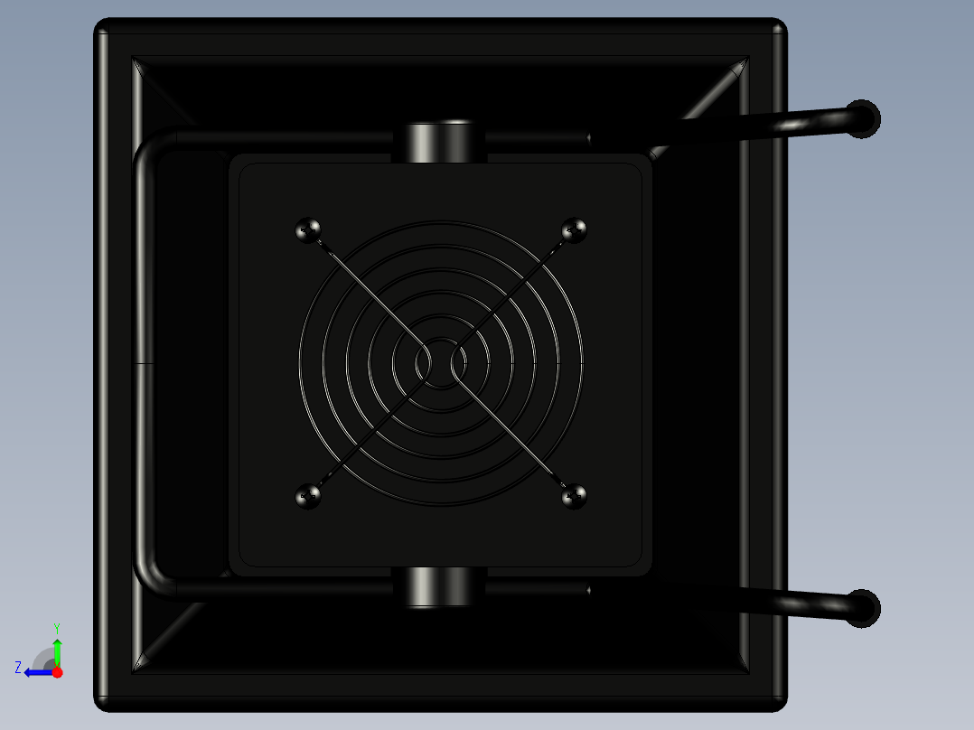 排烟扇模型3D图纸 STP格式右视图