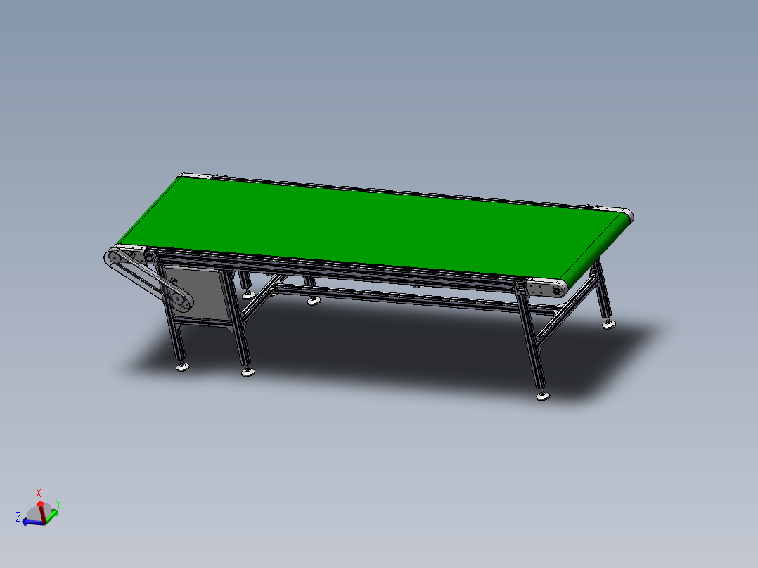 2款型材皮带输送线3d图纸 动力输送机全套3d图 +说明