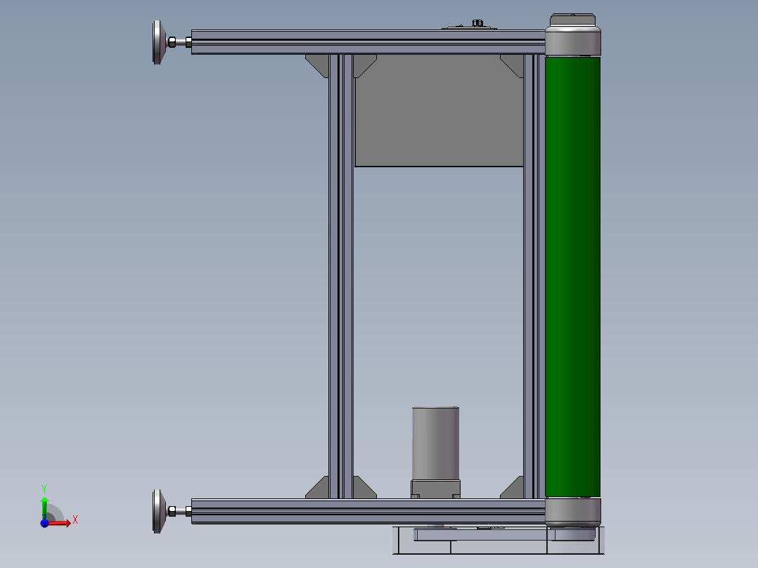 2款型材皮带输送线3d图纸 动力输送机全套3d图 +说明前视图
