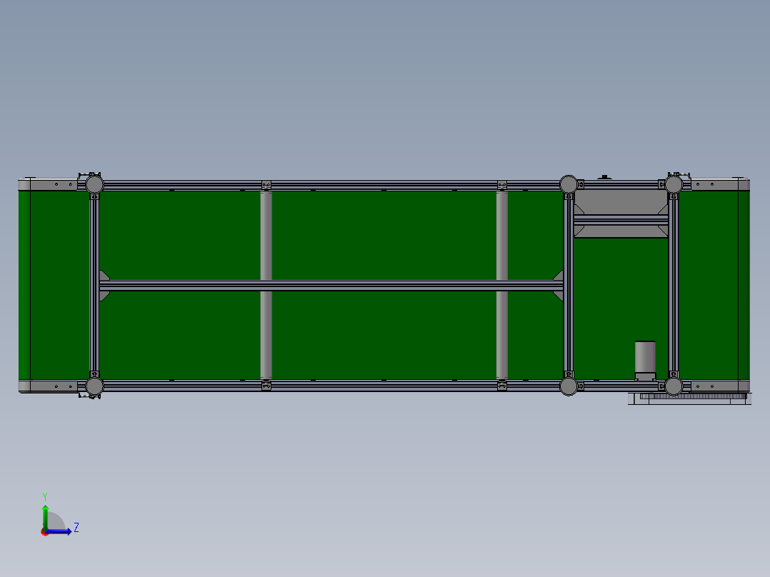 2款型材皮带输送线3d图纸 动力输送机全套3d图 +说明左视图