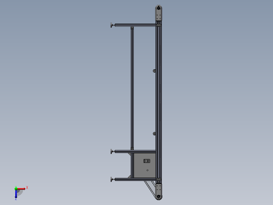 2款型材皮带输送线3d图纸 动力输送机全套3d图 +说明俯视图