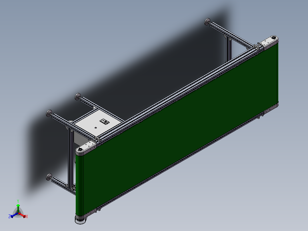 2款型材皮带输送线3d图纸 动力输送机全套3d图 +说明正等轴测图