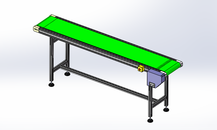 2款型材皮带输送线3d图纸 动力输送机全套3d图 +说明