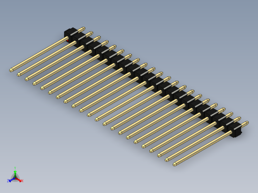 彩色公头100mil（2.54mm）系列-DS1021_black_1x22p_100mil_Type19_rev1.0