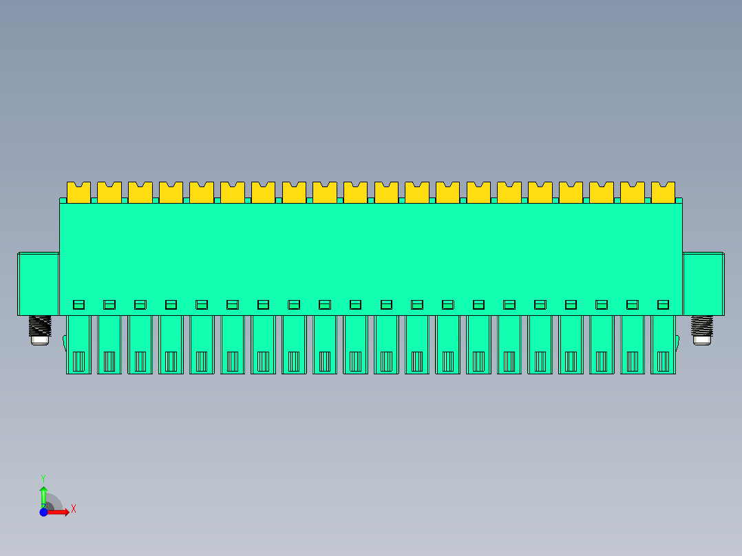 DEGSON 15EDG（公头） 3.5mm 螺钉锁紧，插拔式接线端子 FullPack-15EDGKNM-3.5-20P-14-00AH前视图