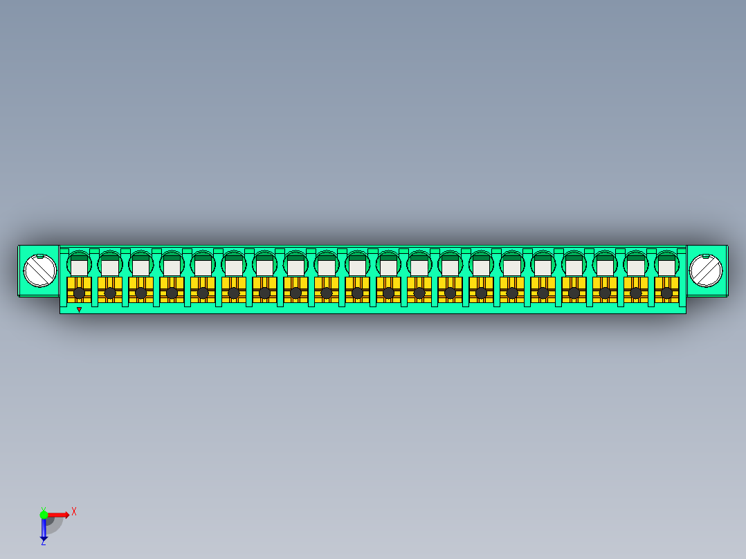 DEGSON 15EDG（公头） 3.5mm 螺钉锁紧，插拔式接线端子 FullPack-15EDGKNM-3.5-20P-14-00AH俯视图