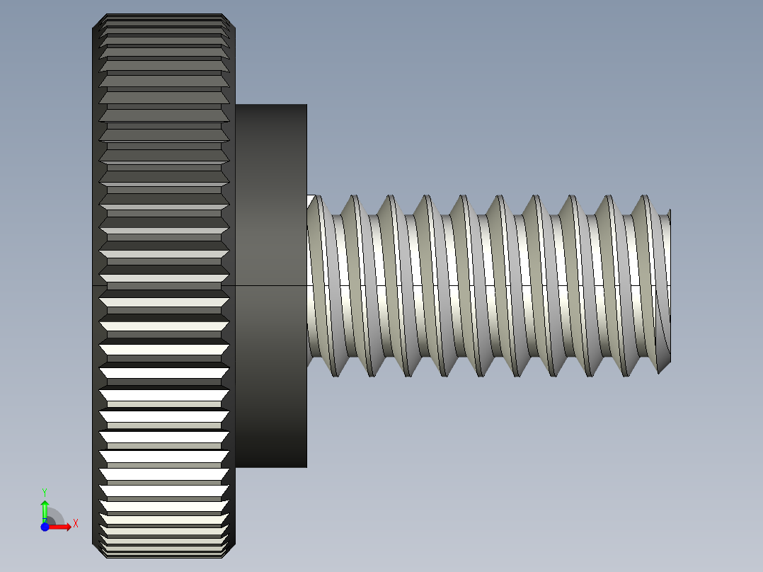 滚花旋钮-Knurled Knob 0.25x0.750x0.500.STEP前视图