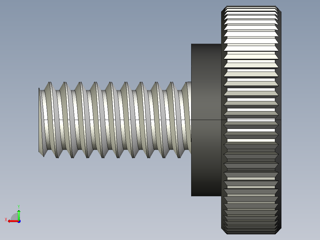 滚花旋钮-Knurled Knob 0.25x0.750x0.500.STEP后视图