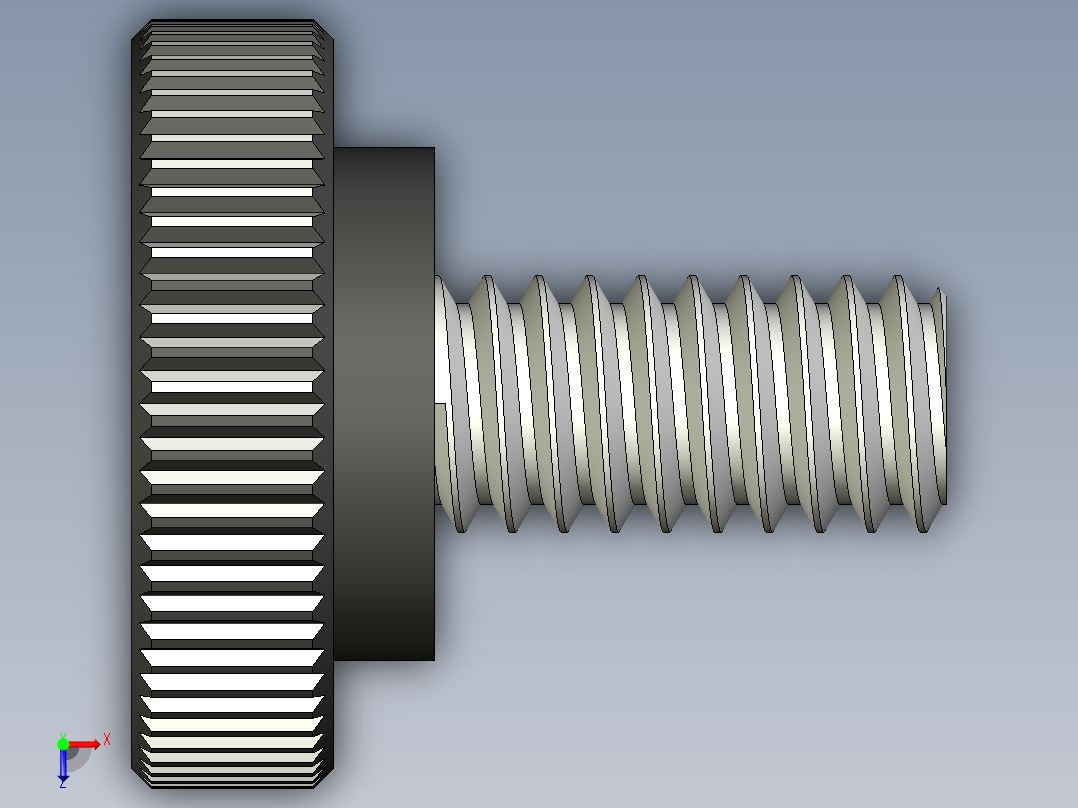 滚花旋钮-Knurled Knob 0.25x0.750x0.500.STEP俯视图