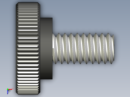 滚花旋钮-Knurled Knob 0.25x0.750x0.500.STEP俯视缩略图