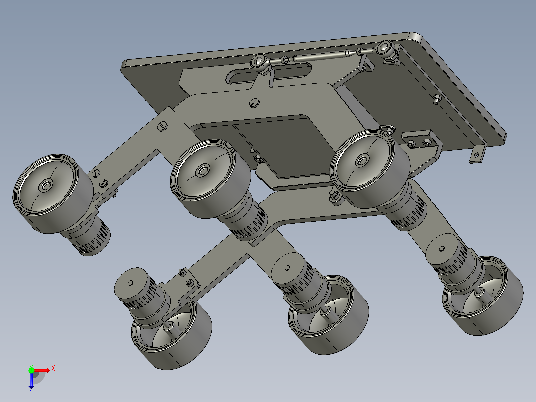 太空漫游六轮摇臂车俯视图