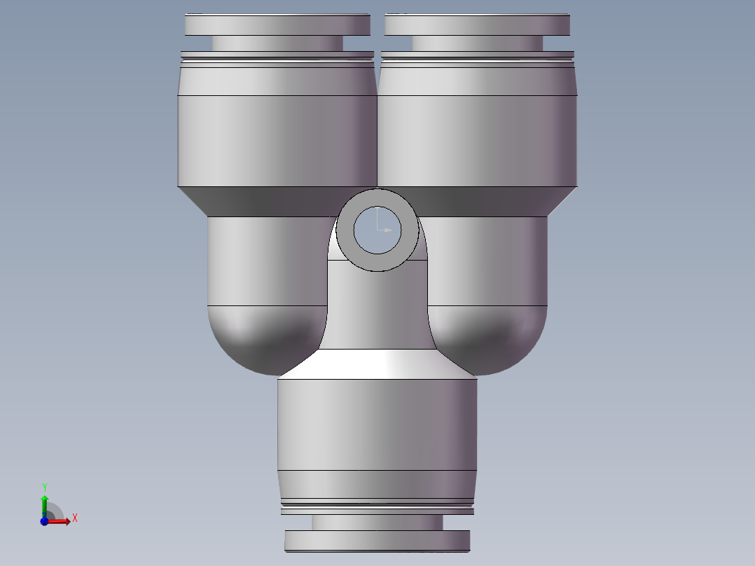 气动接头-Y型三通APY10(10厘)前视图