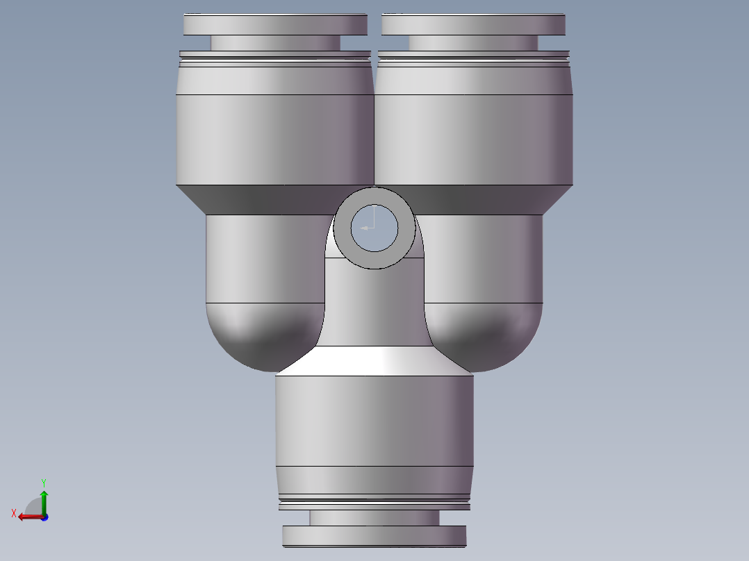 气动接头-Y型三通APY10(10厘)后视图