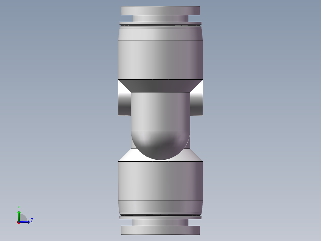 气动接头-Y型三通APY10(10厘)左视图