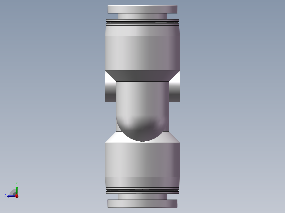 气动接头-Y型三通APY10(10厘)右视图