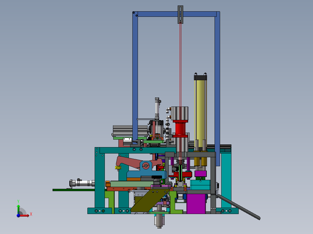 滚子链切割和铆钉机前视图