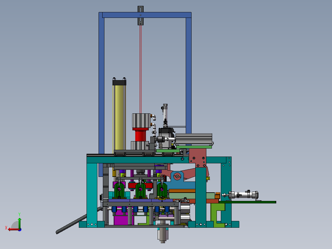 滚子链切割和铆钉机后视图