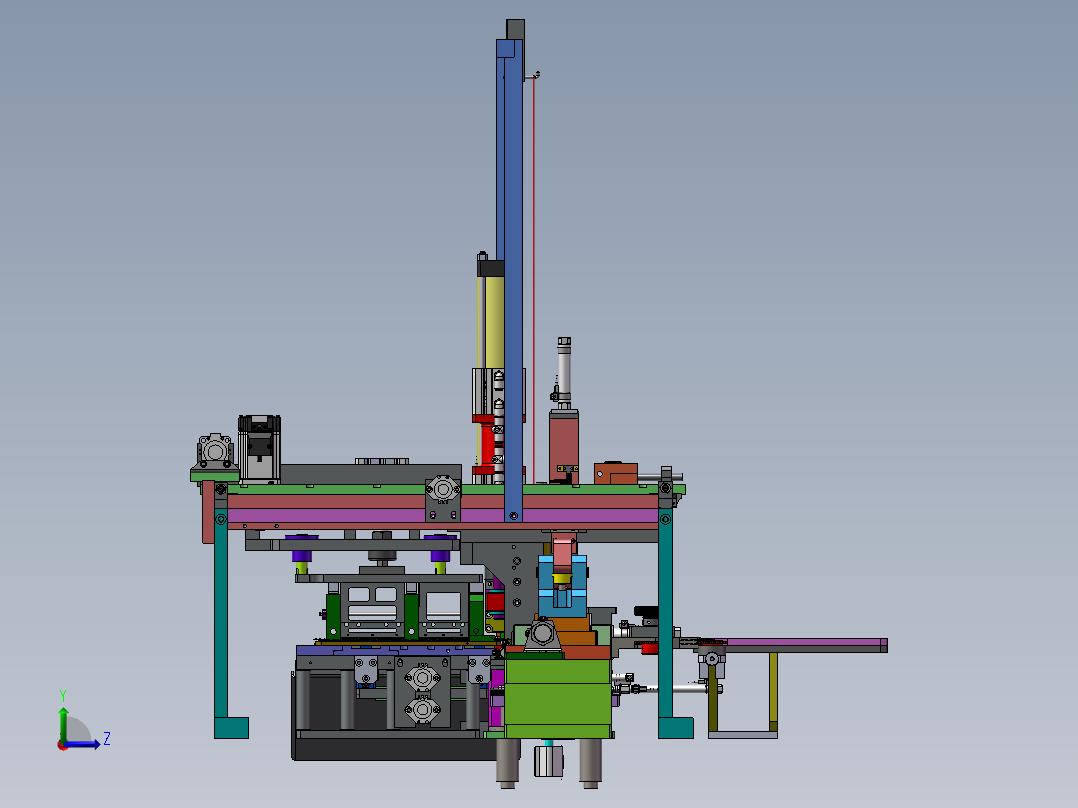 滚子链切割和铆钉机左视图