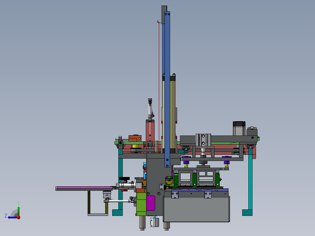 滚子链切割和铆钉机右视图