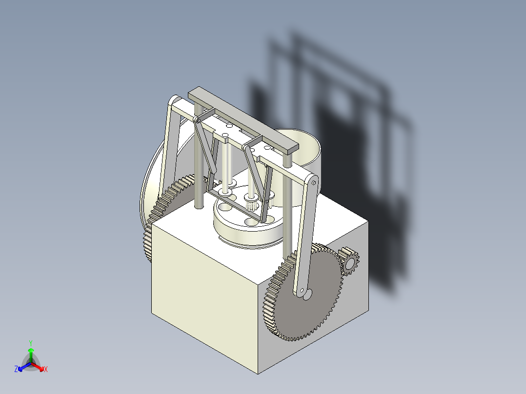 蜂窝煤成型机三维主视图